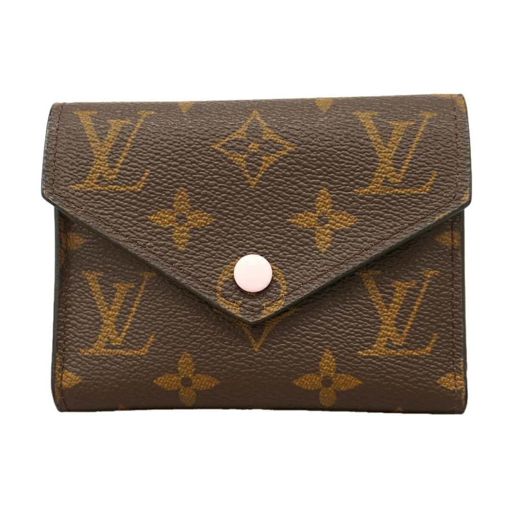 Louis Vuitton Tri-fold Wallet Monogram Portefeuille Victorine M62360 Rose Bal...